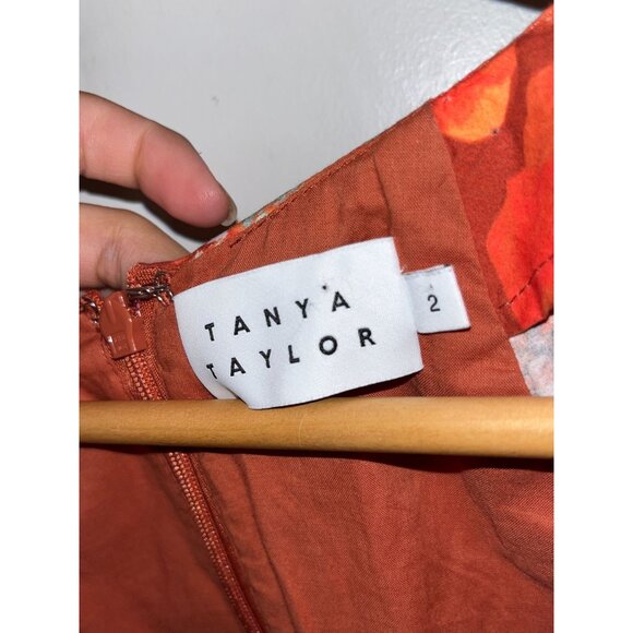 Tanya Taylor Lacey Puff-Sleeve Sandwashed Cotton Mini Dress Size 2 Womens $497 - Picture 5 of 9